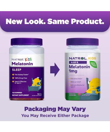 Natrol Kids Melatonin 1mg 140 Berry Gummies & Adults Melatonin 5mg 90 Strawberry Gummies Sleep Aid - Buy Online on GoSupps.com