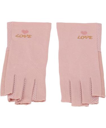 UV Shield Glove Breathable Fingerless Fiber Cotton Nail Lamp Gloves Anti UV Fingerless Gloves Protect Manicure Gloves Manicure Nail Art Dryer Tools(Light pink grey) - Buy Online on GoSupps.com
