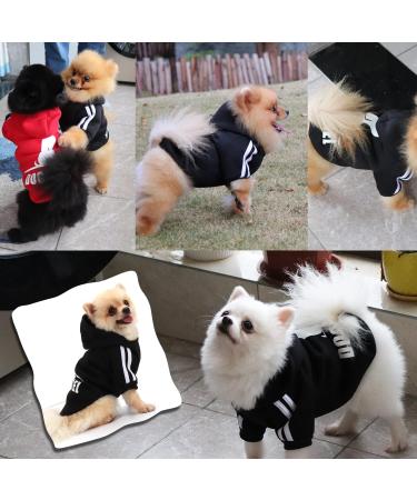 QiCheng&LYS Small Dog Hoodie - Winter Knitted Sweater Coat for Small Dogs (Black S) | International Shipping Available - Buy Online on GoSupps.com