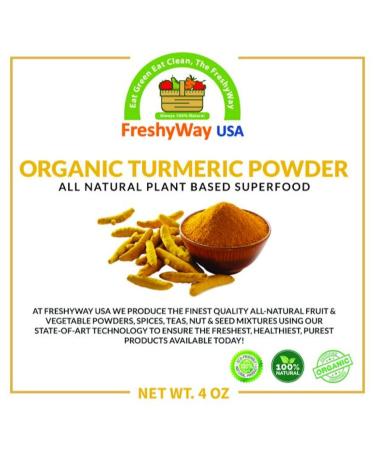 FreshyWay USA Turmeric Powder (4oz) - 100% Organic & Natural Ground Spice from India - Buy Online on GoSupps.com