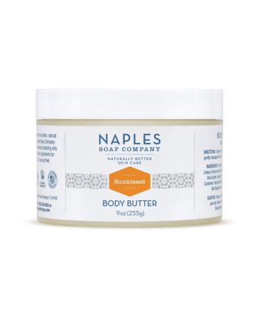 Naples Soap Natural Body Butter - Rich Cocoa Shea Body Butter Made For Women With No Harmful Ingredients - Natural Skin Care For Nourished And Moisturized Skin - 9 oz  Sunkissed