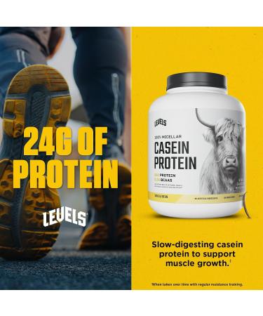 Levels 100% Micellar Casein Protein Hormone Free Vanilla Bean 4LB Vanilla 4 Pound (Pack of 1) - Buy Online on GoSupps.com