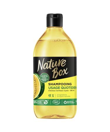 Nature Box Daily Use Shampoo for Normal to Oily Hair Vegan Shampoo with Cold Pressed Watermelon Oil 98% Natural Ingredients 385 ml