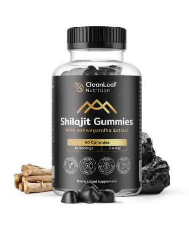 Shilajit Gummies with Ashwagandha | Pure 100% Authentic Himalayan Origin | High Fulvic Acid Content | 85+ Minerals | Boosts Immunity & Energy Vegan | 60 Gummies
