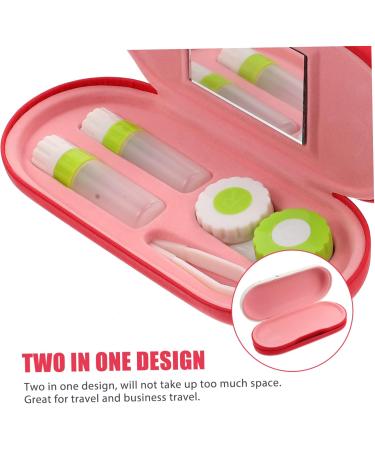 Partykindom Double-Lodged Glasses Case - Portable Travel Kit for Glasses & Contact Lenses with Mirror | Stylish PU Design | Ideal for Vacation & Daily Use - Buy Online on GoSupps.com