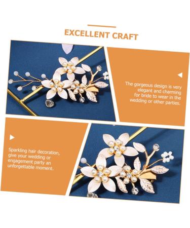 Didiseaon Bride Wedding Hairpin Rose Hair Clip Bride Accessories Flower Clip Bridesmaid Hair Accessories Gold Headpiece Bridal Hair Clip Wedding Headpiece Issue Card Temperament Rhinestone - Buy Online on GoSupps.com