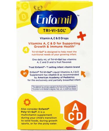 Enfamil Tri-Vi-Sol Supplement Drops Vitamins A D and C for Infants 1.66 fl oz (50 ml) - Buy Online on GoSupps.com