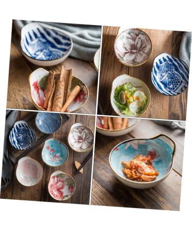 HOMSFOU 9 Pcs Sauce Bowl Tamari Sauce Soy Sauce Dishes Side Dish Dipping Sauce Dishes Japanese Seasoning Dish Appetizer Plate Food Sauce Dish Flavor Dish Household Ceramics Dessert Plate 12X11.2X5.4CMx3pcs Assorted Colorx3pcs - Buy Online on GoSupps.com