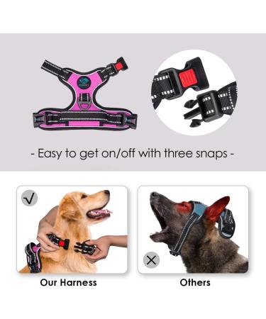 Phoepet Reflective Adjustable Dog Harness - Anti-Educational Training Handle Name ID Card XS Rose - Perfect for Easy Tightening & Weight Management - Buy Online on GoSupps.com