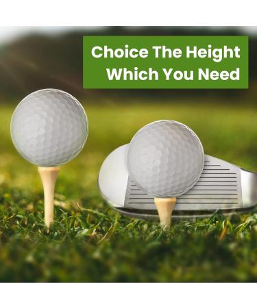 Professional Bamboo Golf Tees Wood Pack of 50 | 3-1/4 Long & 2-1/8 Short Biodegradable Tees | Reduce Friction & Side Spin | Driver Golf Accessories - Buy Online on GoSupps.com