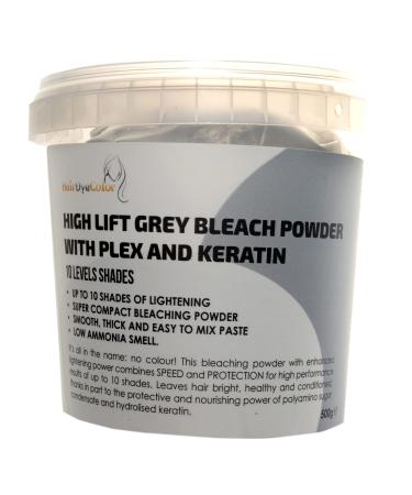 HIGH LIFT GREY HAIR BLEACH POWDER WITH PLEX AND KERATIN 10 LEVELS