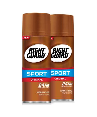 Right Guard Sport Original Deodorant Aerosol Spray, 8.5 Ounce, 2 Count (Pack of 1)