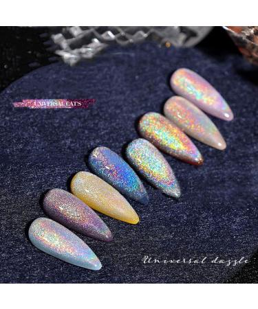 Winter Sparkling Auroras Soak Off Nail Polish Colorful Reflective Glitter Magnetic Gel Holographic Glitter 15ml Rainbow Cat Eye Nail Gel(03) Style03 - Buy Online on GoSupps.com