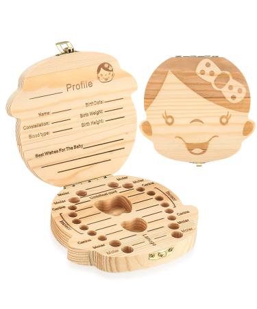 wugongshan Wooden Tooth Box Milk Tooth Box for Girls Milk Tooth Box Tooth Box Storage Box Tooth Box for Storage for Baby Teeth Souvenir Box