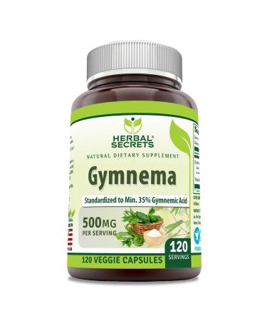 Herbal Secrets Gymnema Supplement | 500 Mg Per Serving | 120 Veggie Capsules | Non-GMO | Gluten Free | Made in USA