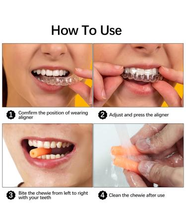 Buy YOUYA Dental Silicone Orthodontic Tooth Aligner Chewies - 6 Pack Cute Grip Handle for Invisible Braces | 3 Flavors - Pink Orange Series - Buy Online on GoSupps.com