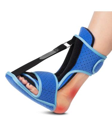 Plantar Fasciitis Night Splint: WXY Foot Brace with Support Plate | Dorsal Night Splint for Plantar Fasciitis Women Men | Plantar Fasciitis Relief Achilles Tendonitis Foot Drop Heel Pain Black-Blue