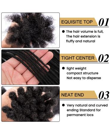 8 Inch 30 Strands 0.2cm Loc Extensions | Handmade Natural Black Human Hair Dreadlocks for Black Women/Men | Dye & Bleach Safe - Buy Online on GoSupps.com