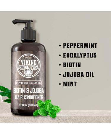 Viking Revolution Biotin Men's Conditioner - Eucalyptus & Peppermint Jojoba Oil 17 Oz - Best Conditioner for Dry Hair - Buy Online on GoSupps.com