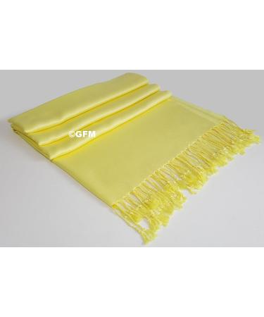 GFM Smooth Shiny Surface Pashmina Style Scarf - Light Yellow - Buy Online on GoSupps.com