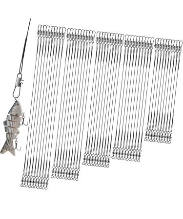 Realure 50 pieces steel pike fishing set with vertebrae & snaps 5 sizes stainless steel fishing fishing accessories predatory fish leader fishing for spider fishing leader cord for salt water fresh water black - Buy Online on GoSupps.com