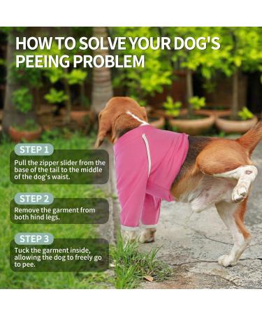 Hjyokuso Dogebody Pajamas for Dogs Zippered Wound Protection Suits for Small to Large Dogs | Anti-Licking Post-Op Recovery E-Collar Alternative in Pink - Buy Online on GoSupps.com