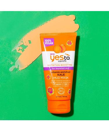 Yes To Carrots Kale Mud Mask - 2oz | 100% Vegan Vitamin-Enriched Formula | For Depleted Skin | Glowing & Healthy Skin - Buy Online on GoSupps.com