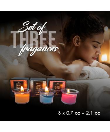 Buy HOT Flowers Beeswax Body Scented Massage Candle Set - Skin Safe Low Heat Oil Warmer - 3 Romantic Scents - International Shipping - Buy Online on GoSupps.com