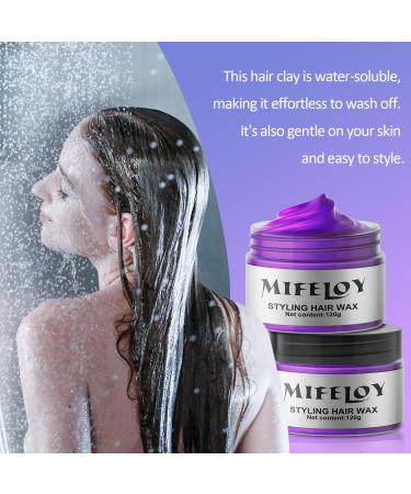 Purple Temporary Hair Color Wax | Instant Hairstyle Cream for Girls & Women | Pomades for Party Cosplay & Halloween | Disposable Coloring Mud 4.23 oz - Buy Online on GoSupps.com