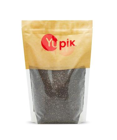 Yupik Raw Black Chia Seeds 1 kg 6 Count Gluten-Free Kosher Vegan Natural Seeds Plant-Based Superfood Rich in Fiber Source of Omega-3 Ideal for Chia Pudding & Smoothies Gels Easily Raw Black Chia Seeds 1kg 6 Count