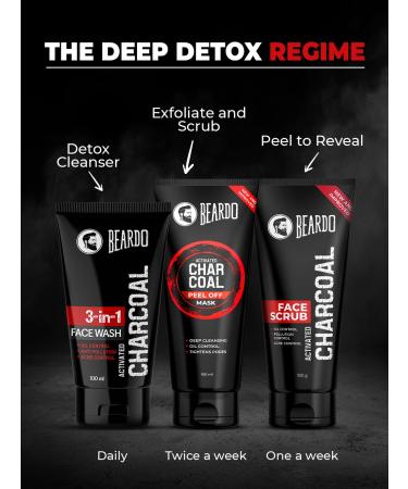 Beardo Activated Charcoal Face Wash for Men - Acne & Oil Control 100ml | Deep Cleansing Pollution Control - Buy Online on GoSupps.com