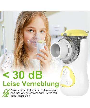 Buy FEELLIFE Inhalation Device for Kids & Adults | Quiet Portable Nebulizer for Babies | Effective Respiratory Relief | Adjustable Spray & 2 Atomizer Membranes (Yellow) - Buy Online on GoSupps.com