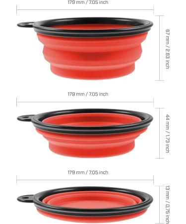 Buy PhoneNatic Foldable Silicone Dog Bowl - XL Red Travel Bowl for Dogs & Cats with Carabiner - 1000 ml - Buy Online on GoSupps.com