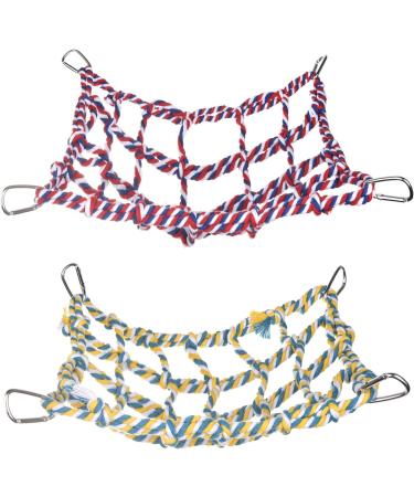Petmolico 2 Pack Pet Climbing Rope Net Hammock Toy for Small Animals - Red + Yellow - Buy Online on GoSupps.com