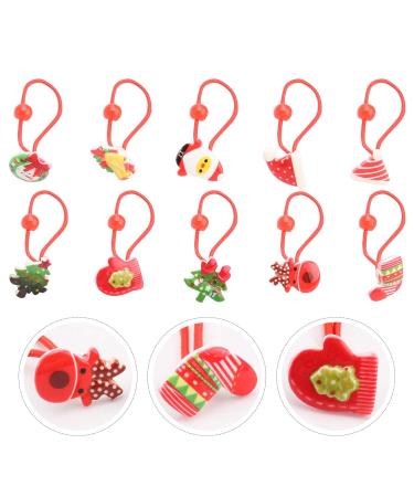 Lurrose 20 Pcs Christmas Antlers & Bells Hair Ties | Festive Girl's Ponytail Accessories - Buy Online on GoSupps.com