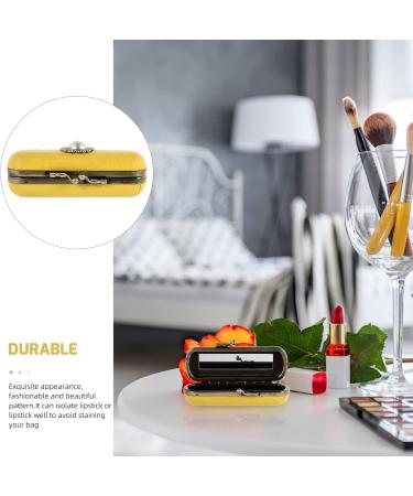 Minkissy Jewelry & Lipstick Holder - Retro Purse Organizer with Mirror Design - Yellow Makeup Case (1 Pack) - Buy Online on GoSupps.com