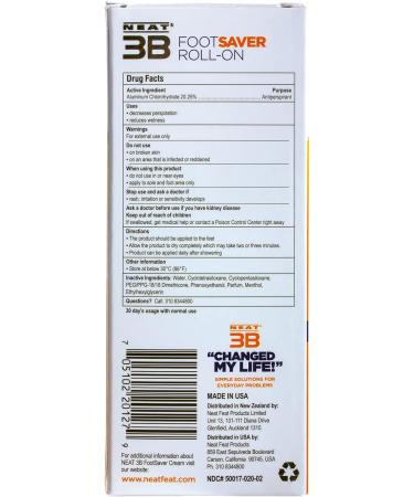 Neat 3B Antiperspirant Foot Gel 60 ml - Buy Online on GoSupps.com