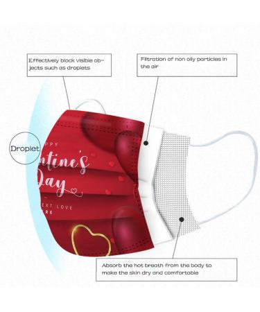 ZQP 20PCS Valentine's Day Holiday Disposable Face_Mask Valentine's Gift for Lover Wife Honey - Buy Online on GoSupps.com
