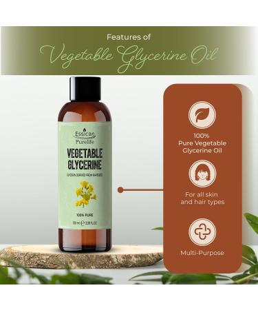 Vegetable Glycerin 100ml - Liquid Glycerin for Skin & Hair Pure Glycerin for Face Vegetable Glycerine for Cleaning Pure Glycerine for Skin Vegetable Glycerine Food Grade 100% Pure Glycerin Oil - Buy Online on GoSupps.com