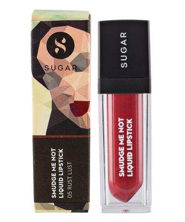 SUGAR Cosmetics Smudge Me Not Liquid Lipstick 05 Rust Lust - Long-lasting Red Terracotta | 4.5 ml International Shipping - Buy Online on GoSupps.com