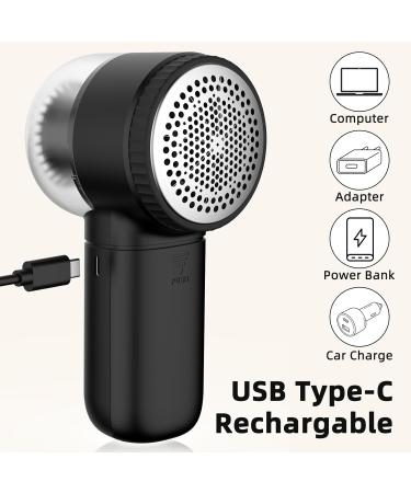 Buy Electric Fabric Shaver & Lint Remover - Rechargeable Sweater Shaver with Dual Protection & Removable Bin - Black | International Shipping Available - Buy Online on GoSupps.com