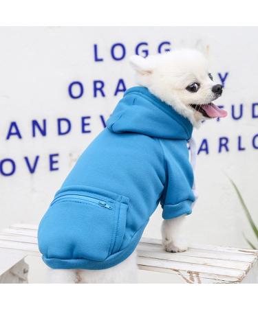 Waterproof Dog Coat & Fleece Hoodie - Winter Warm Jacket for Small Dogs & Puppies | Autumn Pet Clothing (XS - 1114debka-blue) - Buy Online on GoSupps.com