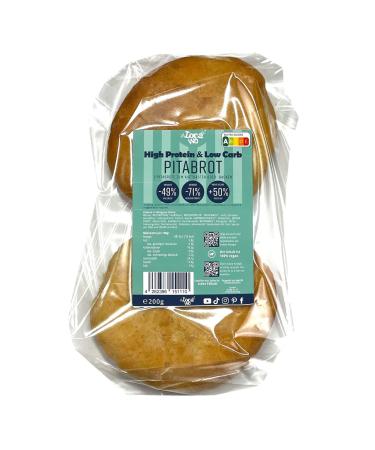 Locawo High Protein & Low Carb PitaBrot |Doner bread |Protein bread |Full wheat taste |Vegan |Ideal for a protein-rich calorie and sugar-reduced diet