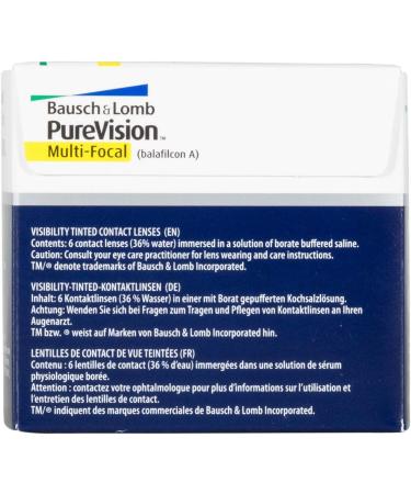 Bausch + Lomb PUREVISION Multifocal Monthly Contact Lenses - 6 Soft Lenses BC 8.6 mm Dia 14 -4.75 Diopter Low Add - International Shipping Available - Buy Online on GoSupps.com