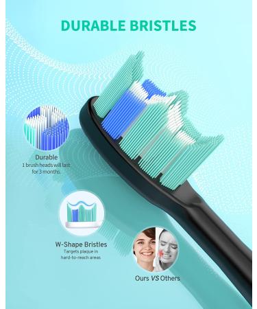 AUFIIT Electric Toothbrush for Adults - Sonic, Rechargeable, 5 Modes, Smart Timer, 8 Brush Heads - Black - Buy Online on GoSupps.com
