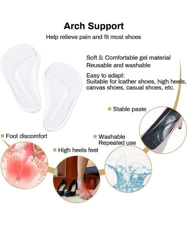 Correct Position Arch Support Shoe Insoles for Flat Feet | Gel Inserts for Plantar Fasciitis | 12 Pairs (Clear Black Beige) - Relieve Foot Pain & Pressure - Buy Online on GoSupps.com