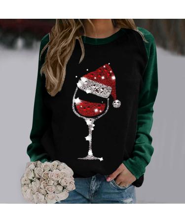 Women's Christmas Snowman & Penguin Print Sweatshirt - O-Neck Raglan Top for Cozy Winter Style | Green, Size L - Buy Online on GoSupps.com