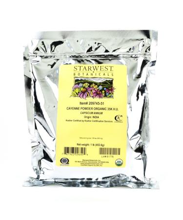 Starwest Botanicals Organic Cayenne Powder 35K H.U. 1 lb (453.6 g) - Buy Online on GoSupps.com
