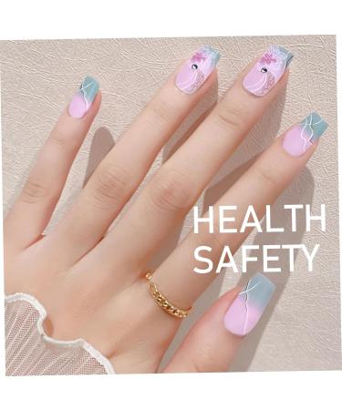 1 Set Acrylic Press on Nails Square Fake Nails with Glue Press on Nails Gradient Flower Fake Nails with Designs Full Cover Medium Coffin Press on Nails - Buy Online on GoSupps.com