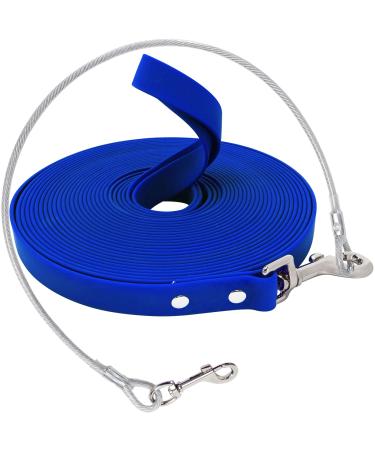 Waterproof drag line for dogs with chew proof tie-out linen 3-30m waterproof training line for large to small dogs robust dog leash (blue 3m) 3M blue